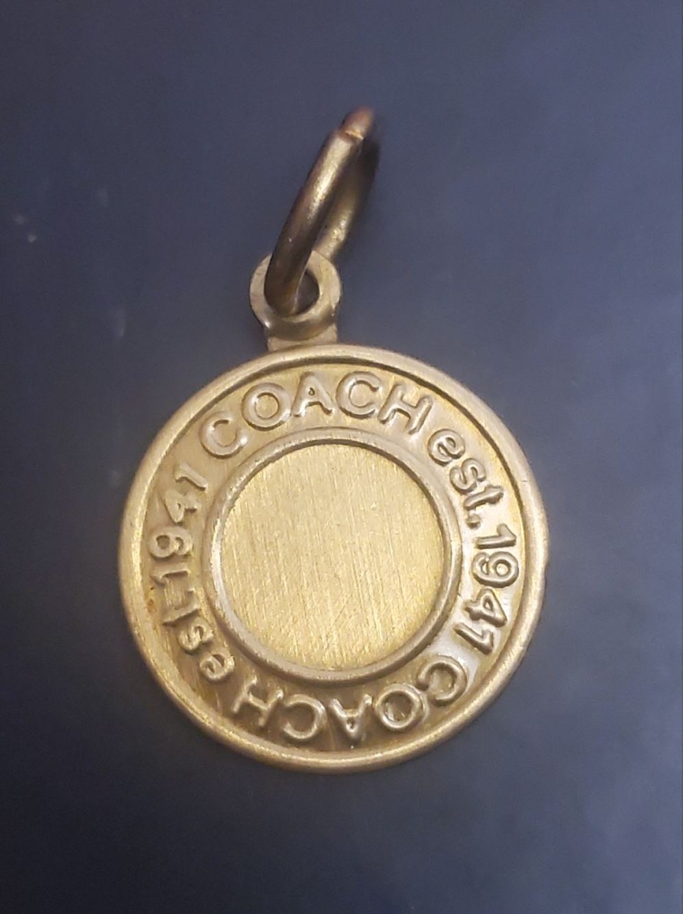 Original Vintage COACH Round Gold-tone Logo Brass Charm Pendant Bags 1941
